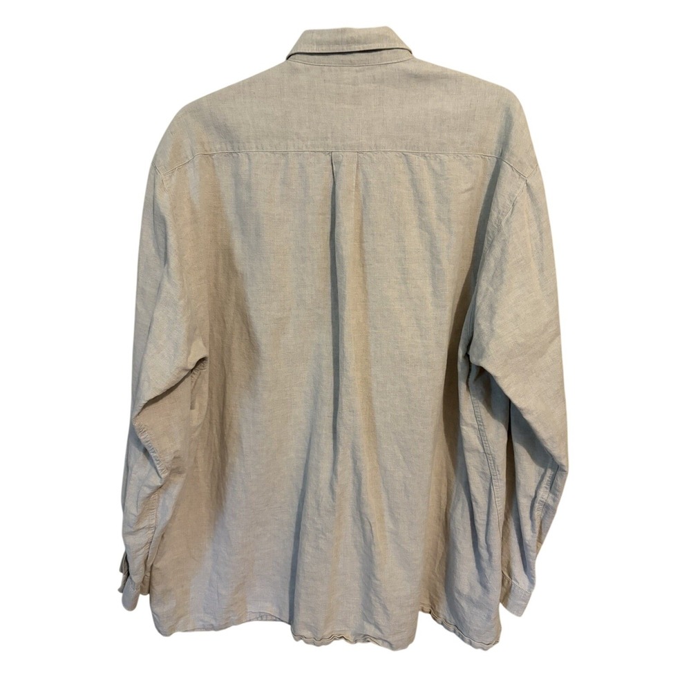VTG Distler Original Linen Blend Edelweiss Embroidered L/S Shirt Men's 2XL - Picture 6 of 16